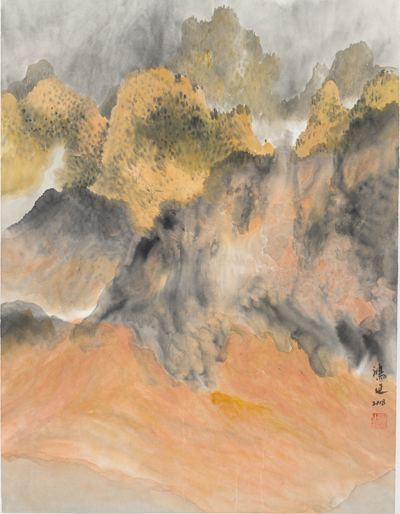 云山万叠50<em></em>x70cm2018年水墨设色纸本 2018